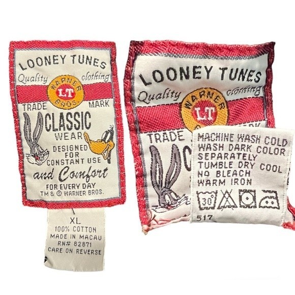 Looney Tunes Black Corduroy “The Wilder One” Bugs Bunny Jacket - XL - Picture 8 of 10